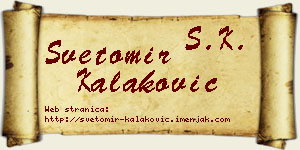 Svetomir Kalaković vizit kartica